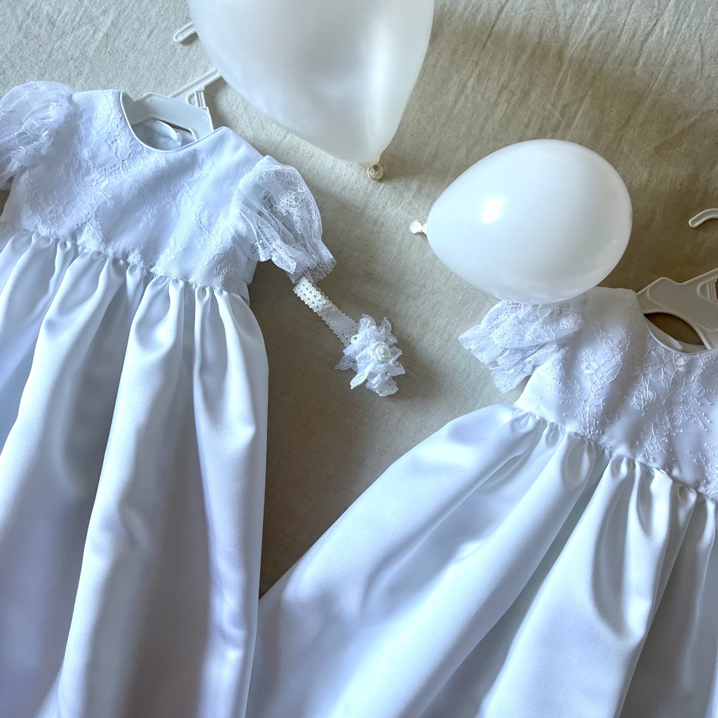 Satin Baptism Dress - 2 Available